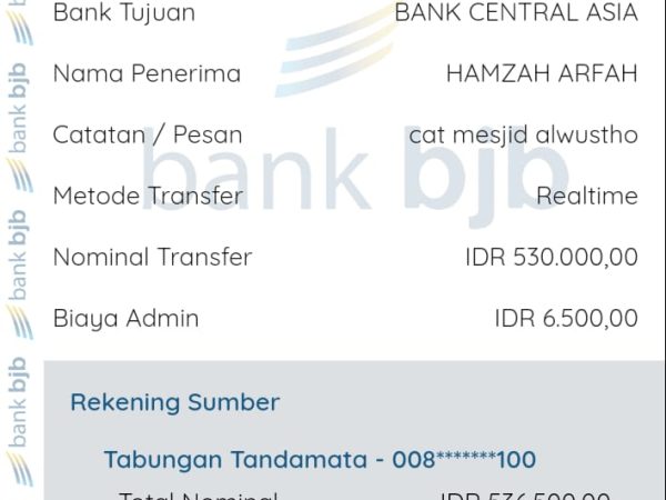 Infaq H. Eeng & Hj. Fitri untuk Pengecatan Masjid 26/2/2025