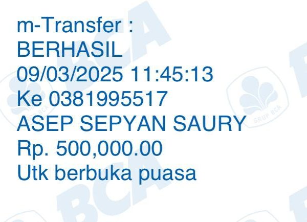 Infaq dari H. Usman (Cibeureum) untuk Takjil, 9/3/2025