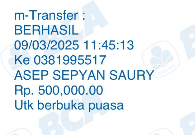 Infaq dari H. Usman (Cibeureum) untuk Takjil, 9/3/2025